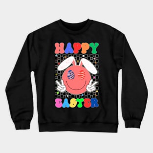 Happy Easter Bunny Rabbit Face Funny Easter Day Crewneck Sweatshirt